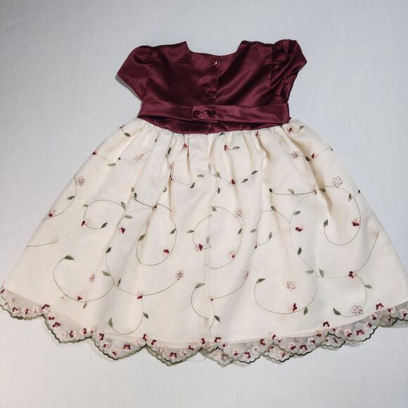Youngland Dressy Burgundy Dress 4T - Picture 2 of 4